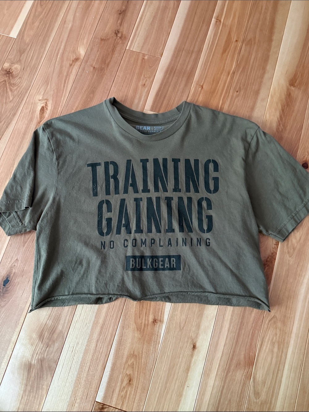 Olive Green Crop Tee - Training Gaining